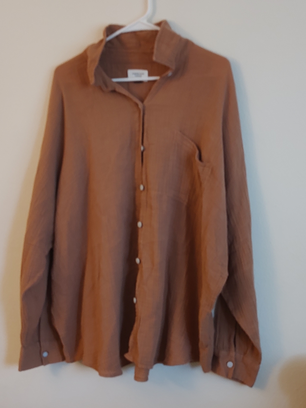 American Eagle Outfitters Rust Brown Button-Up Blouse